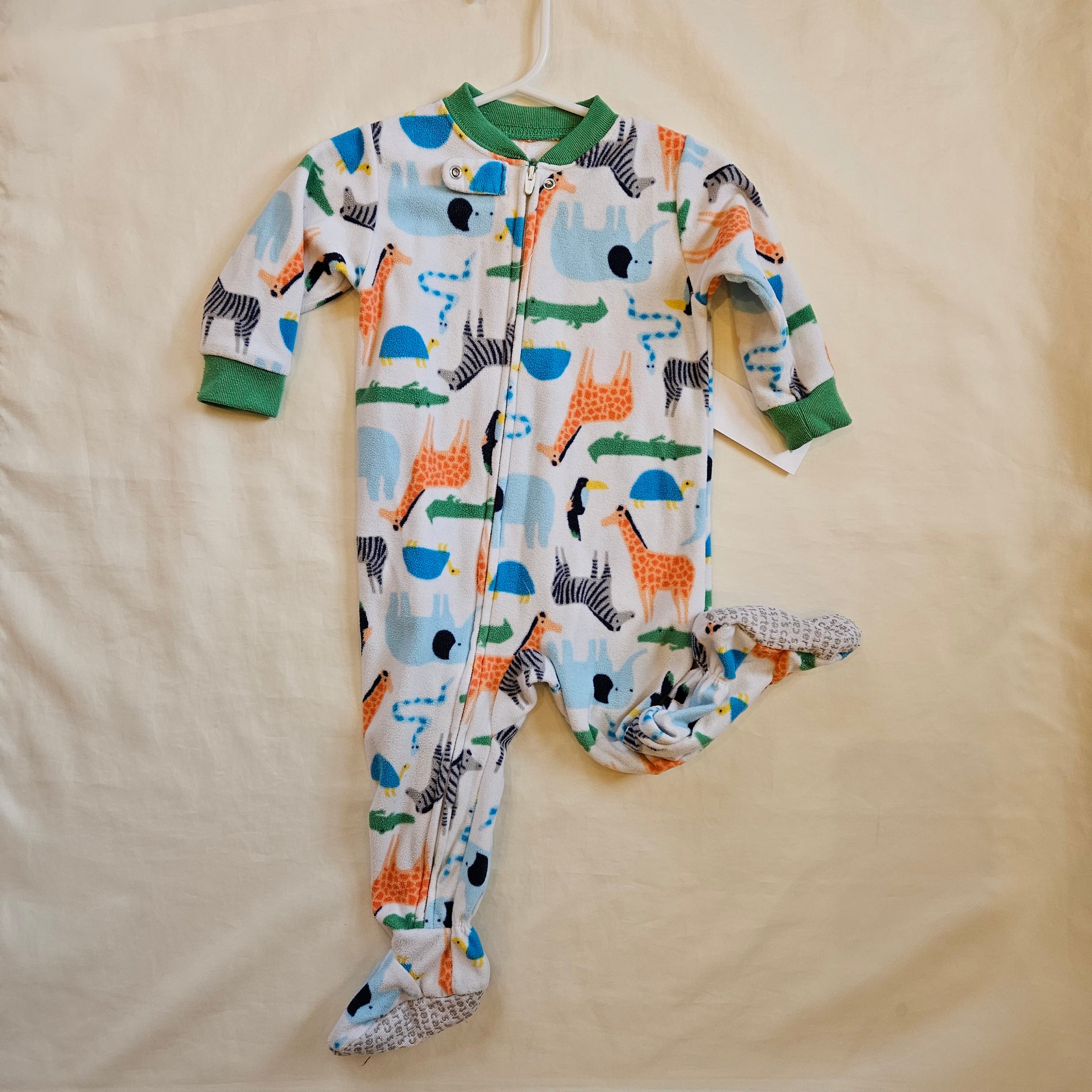 12m Animals Fleece Footie Berkshire Baby